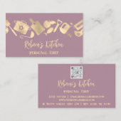 Persoonlijke Chef Restaurant Catering Logo QR Paar Visitekaartje (Voorkant / Achterkant)