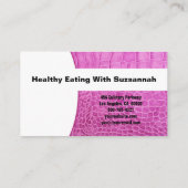 Persoonlijke Chef roze leder Aangepaste foto Visitekaartje (Achterkant)