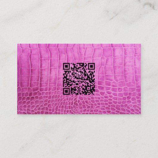 Persoonlijke Chef Roze leder QR-code Aangepast Visitekaartje (Achterkant)