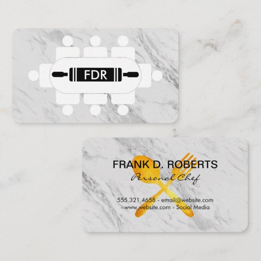 Persoonlijke Chef Seed Table Rolling Pin Visitekaartje (Voorkant / Achterkant)