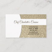 Persoonlijke Chef Subtle Gold Glitter - Aangepaste Visitekaartje (Achterkant)