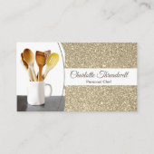 Persoonlijke Chef Subtle Gold Glitter - Aangepaste Visitekaartje (Voorkant)