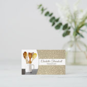 Persoonlijke Chef Subtle Gold Glitter - Aangepaste Visitekaartje (Staand voorkant)