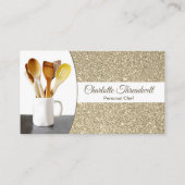 Persoonlijke Chef Subtle Gold Glitter - Aangepaste Visitekaartje (Voorkant)