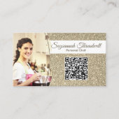 Persoonlijke Chef Subtle Gold Glitter Custom Photo Visitekaartje (Voorkant)