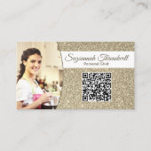 Persoonlijke Chef Subtle Gold Glitter Custom Photo Visitekaartje (Voorkant)