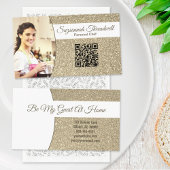 Persoonlijke Chef Subtle Gold Glitter Custom Photo Visitekaartje