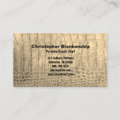 Persoonlijke Chef Tan Snake Skin Textiel QR Code Visitekaartje (Voorkant)