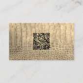 Persoonlijke Chef Tan Snake Skin Textiel QR Code Visitekaartje (Achterkant)