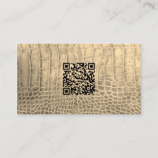 Persoonlijke Chef Tan Snake Skin Textiel QR Code Visitekaartje (Achterkant)
