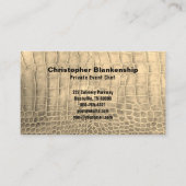 Persoonlijke Chef Tan Snake Skin Textiel QR Code Visitekaartje (Voorkant)