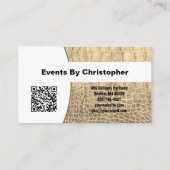 Persoonlijke Chef Tan Textuur Slang Skin QR Code Visitekaartje (Achterkant)