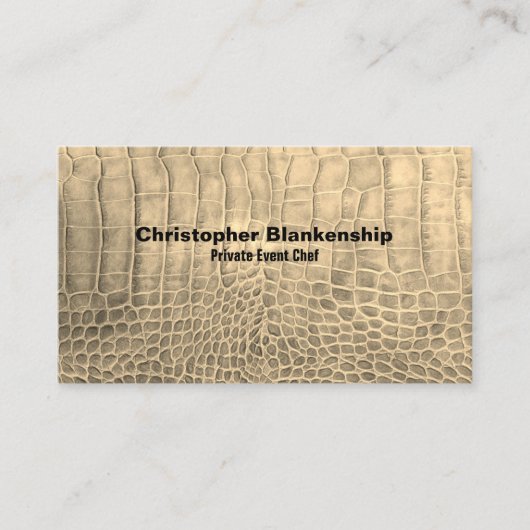 Persoonlijke Chef Tan Textuur Slang Skin QR Code Visitekaartje (Voorkant)