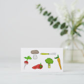 Persoonlijke Chef Veggie Groenten Eten Kook Kunst Visitekaartje (Staand voorkant)