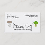 Persoonlijke Chef Veggie Groenten Eten Kook Kunst Visitekaartje (Achterkant)