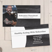 Persoonlijke Chef Zwart Leder Custom Foto Visitekaartje