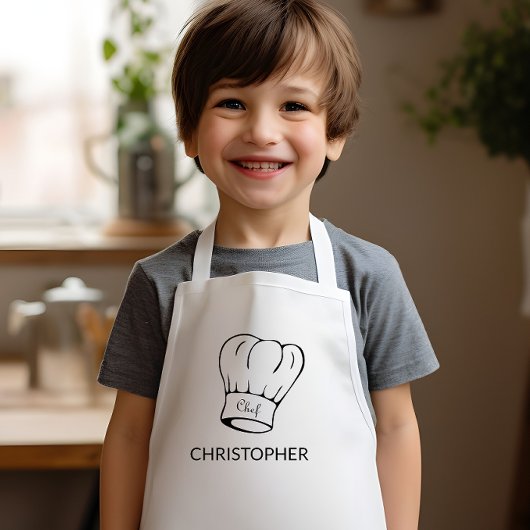 Persoonlijke chefshoed kinder schort