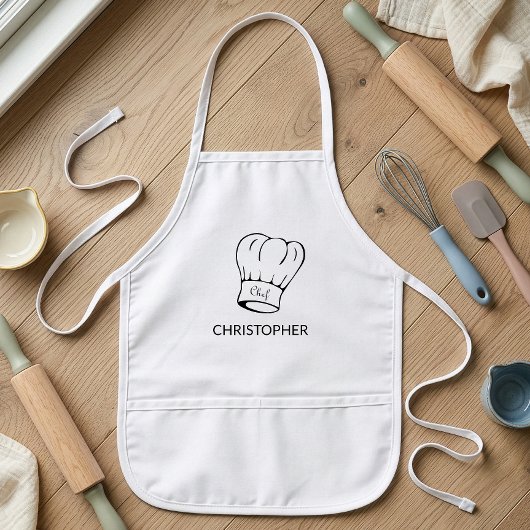 Persoonlijke chefshoed kinder schort