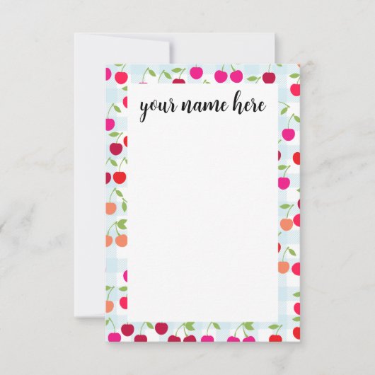 Persoonlijke Cherry Notecards Bedankkaart (Voorkant)