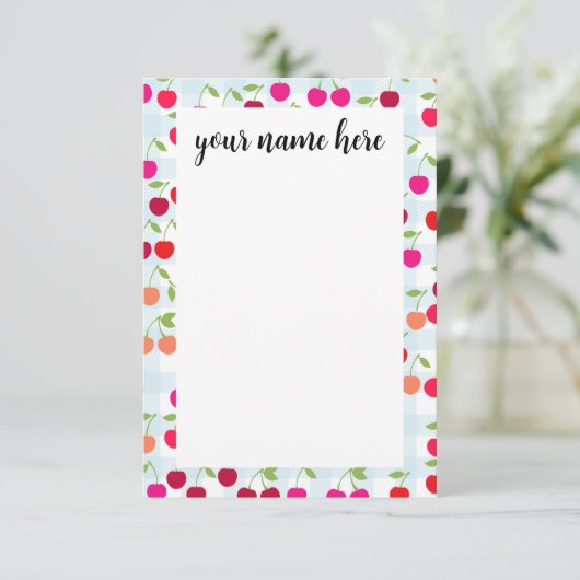 Persoonlijke Cherry Notecards Bedankkaart (Staand voorkant)