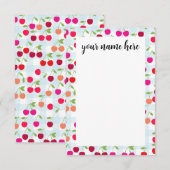 Persoonlijke Cherry Notecards Bedankkaart (Voorkant / Achterkant)