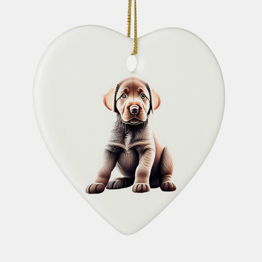 Persoonlijke Chesapeake Bay Retriever Puppy Keramisch Ornament (Rechts)