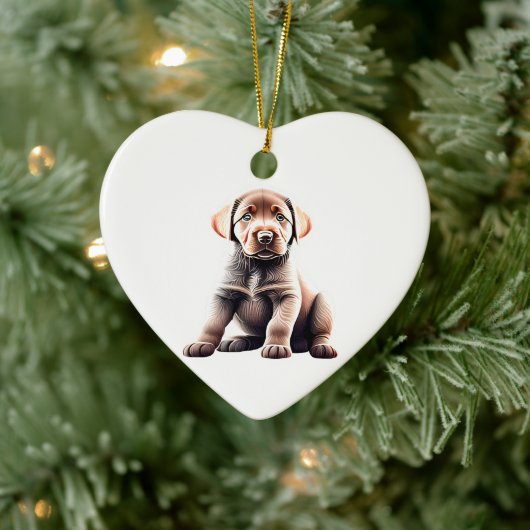 Persoonlijke Chesapeake Bay Retriever Puppy Keramisch Ornament (Boom)