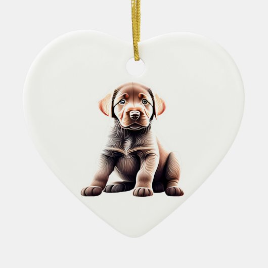 Persoonlijke Chesapeake Bay Retriever Puppy Keramisch Ornament (Voorkant)