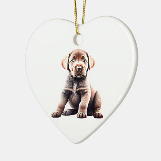 Persoonlijke Chesapeake Bay Retriever Puppy Keramisch Ornament (Links)