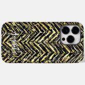 Persoonlijke Chevron Black en Gold-naam Case-Mate iPhone Case (Achterkant (horizontaal))