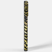Persoonlijke Chevron Black en Gold-naam Case-Mate iPhone Case (Achterkant / Rechts)