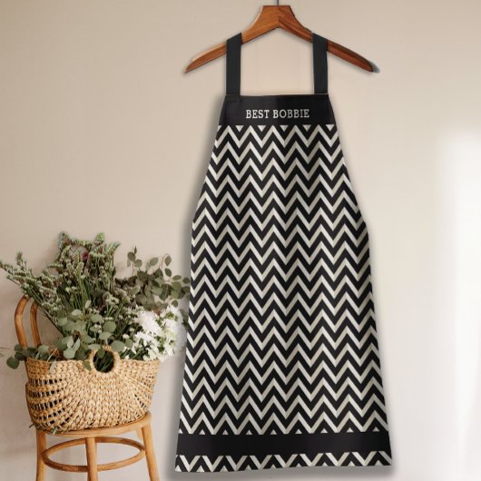 Persoonlijke Chevron Black & White Apron Schort
