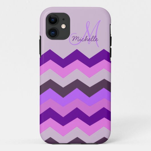 Persoonlijke Chevron Paarse Blast Case-Mate iPhone Case (Achterkant)