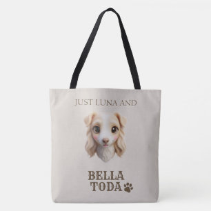 Persoonlijke Chibi-hond & eigenaarsnaam boodschapp Tote Bag