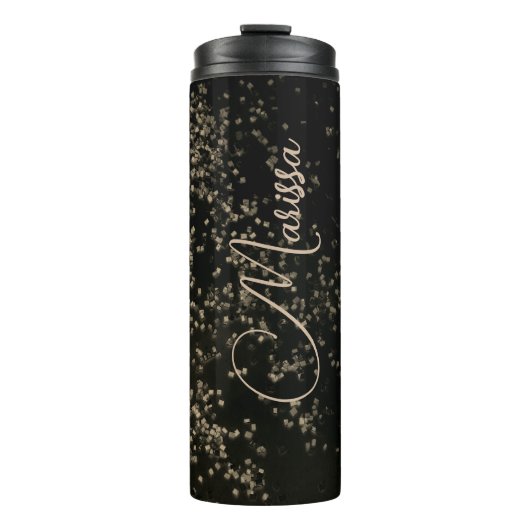 Persoonlijke Chic Gold Confetti Thermosbeker (Voorkant)
