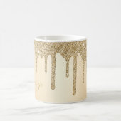 Persoonlijke Chic Gouden Glitter Druppels Koffiemok (Center)