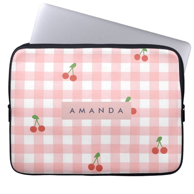 Persoonlijke Chic Kersenruit Accessoires Laptop Sleeve (Voorkant)