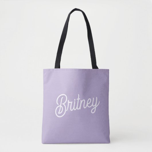 Persoonlijke Chic Lavendel Paarse Monogram Naam Tote Bag (Voorkant)