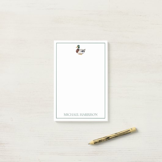Persoonlijke chic mallardeend post-it® notes (Op bureau)