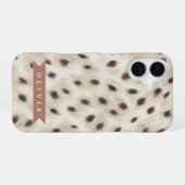 Persoonlijke Chic Neutrale Luipaard Dierenprint iPhone 16 Hoesje (Achterkant horizontaal)