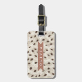 Persoonlijke Chic Neutrale Luipaard Dierprint Bagagelabel (Voorkant verticaal)