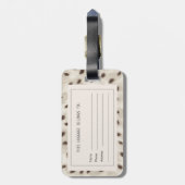 Persoonlijke Chic Neutrale Luipaard Dierprint Bagagelabel (Achterkant verticaal)