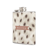Persoonlijke Chic Neutrale Luipaard Dierprint Heupfles (Links)