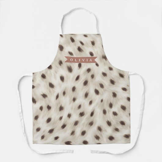 Persoonlijke Chic Neutrale Luipaard Dierprint Schort (Voorkant)