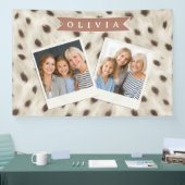 Persoonlijke Chic Neutrale Luipaard Dierprint Spandoek (Beurs)