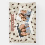Persoonlijke Chic Neutrale Luipaard Dierprint Spandoek (Verticaal)