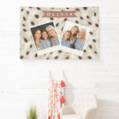 Persoonlijke Chic Neutrale Luipaard Dierprint Spandoek (Insitu)