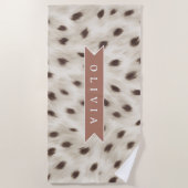 Persoonlijke Chic Neutrale Luipaard Dierprint Strandlaken (Voorkant)