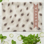 Persoonlijke Chic Neutrale Luipaard Dierprint Theedoek (Gevouwen)