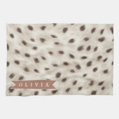 Persoonlijke Chic Neutrale Luipaard Dierprint Theedoek (Horizontaal)